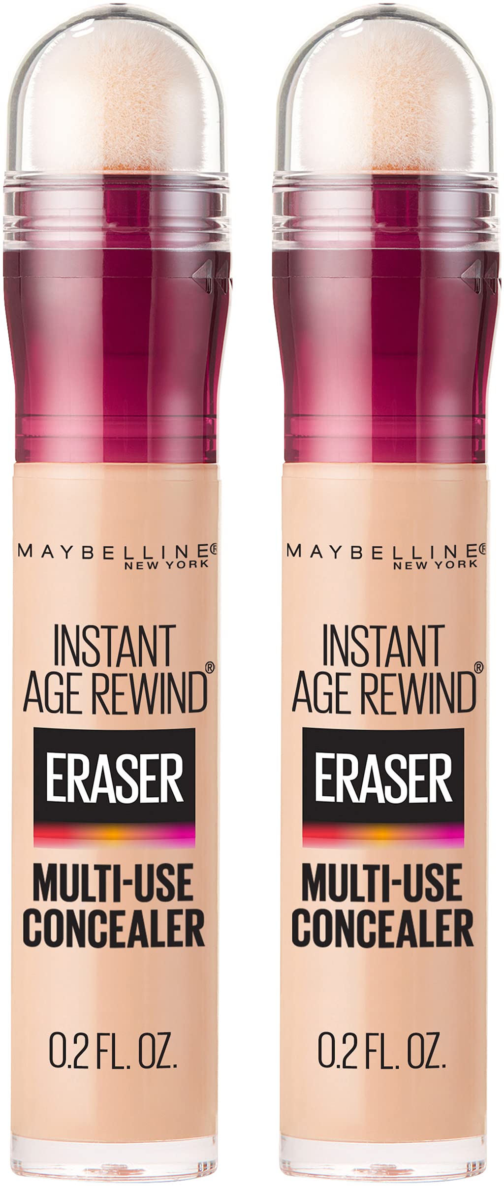 Maybelline Instant Age Rewind Eraser Dark Circles Treatment Multi-Use Concealer, Light, 0.2 Fl Oz, 2 Count