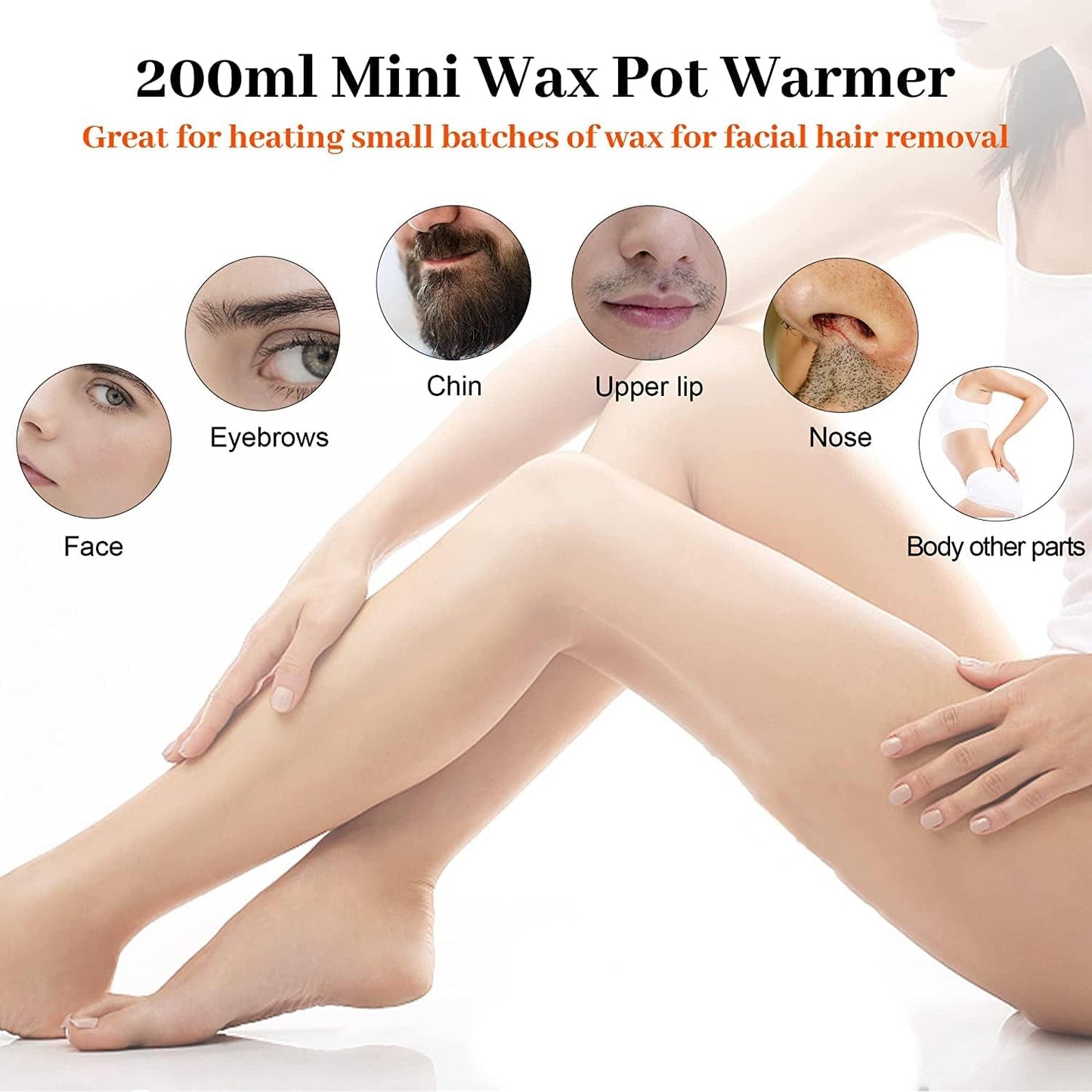 ZJchao Mini Hair Removal Wax Hot Machine, Paraffin Wax Warm Machine with 6 Gears Temperature Adjustment for Men Women, Waxing Pot Warmer Hair Removal Beauty and Personal Care ZJchao