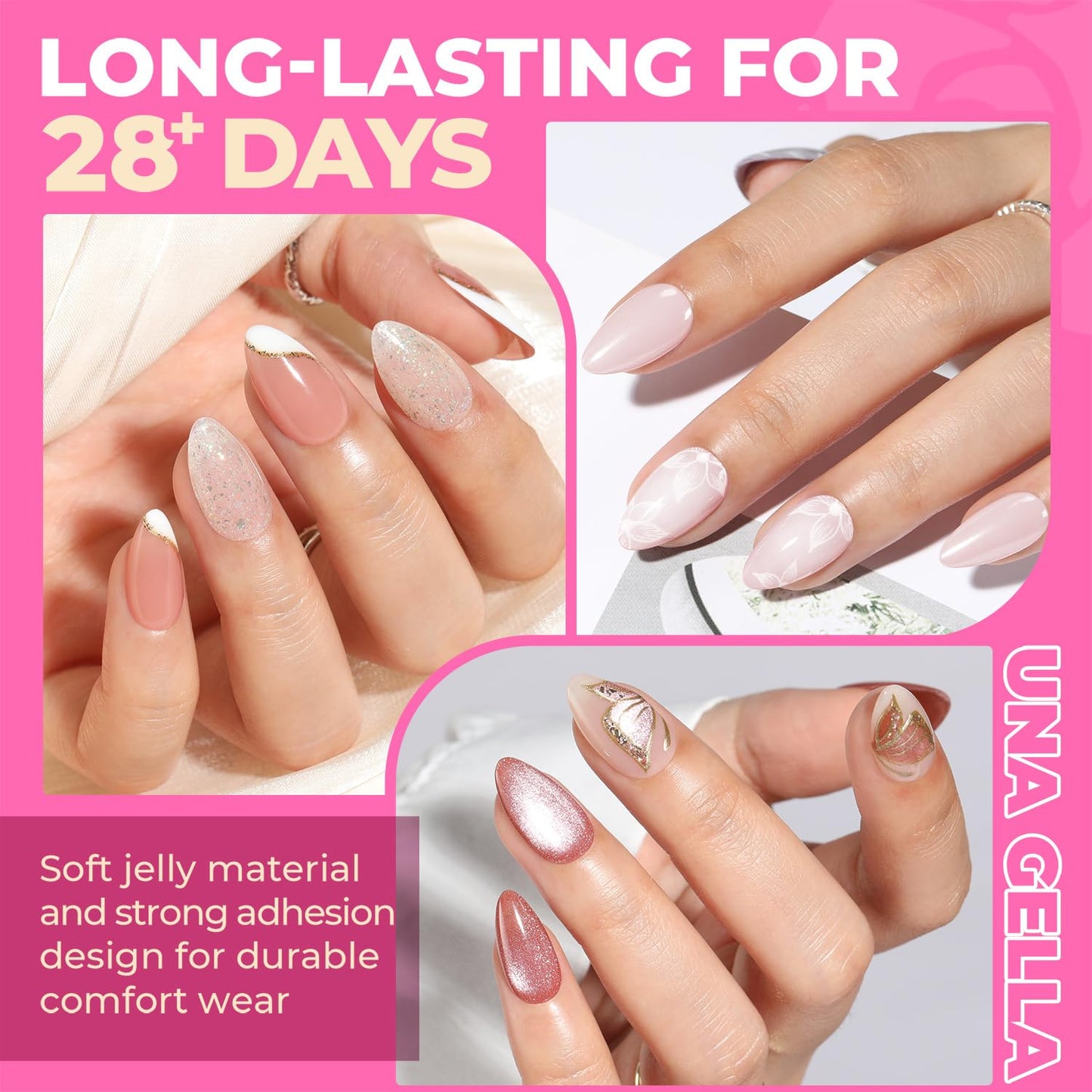 UNA GELLA Short Almond Nail Tips: 504PCS Short Fake Nails Soft Press On Gel Nail Tips Pre Shaped Almond Shape Home Nail Extension Full Cover, 12 Sizes Beauty and Personal Care UNA GELLA