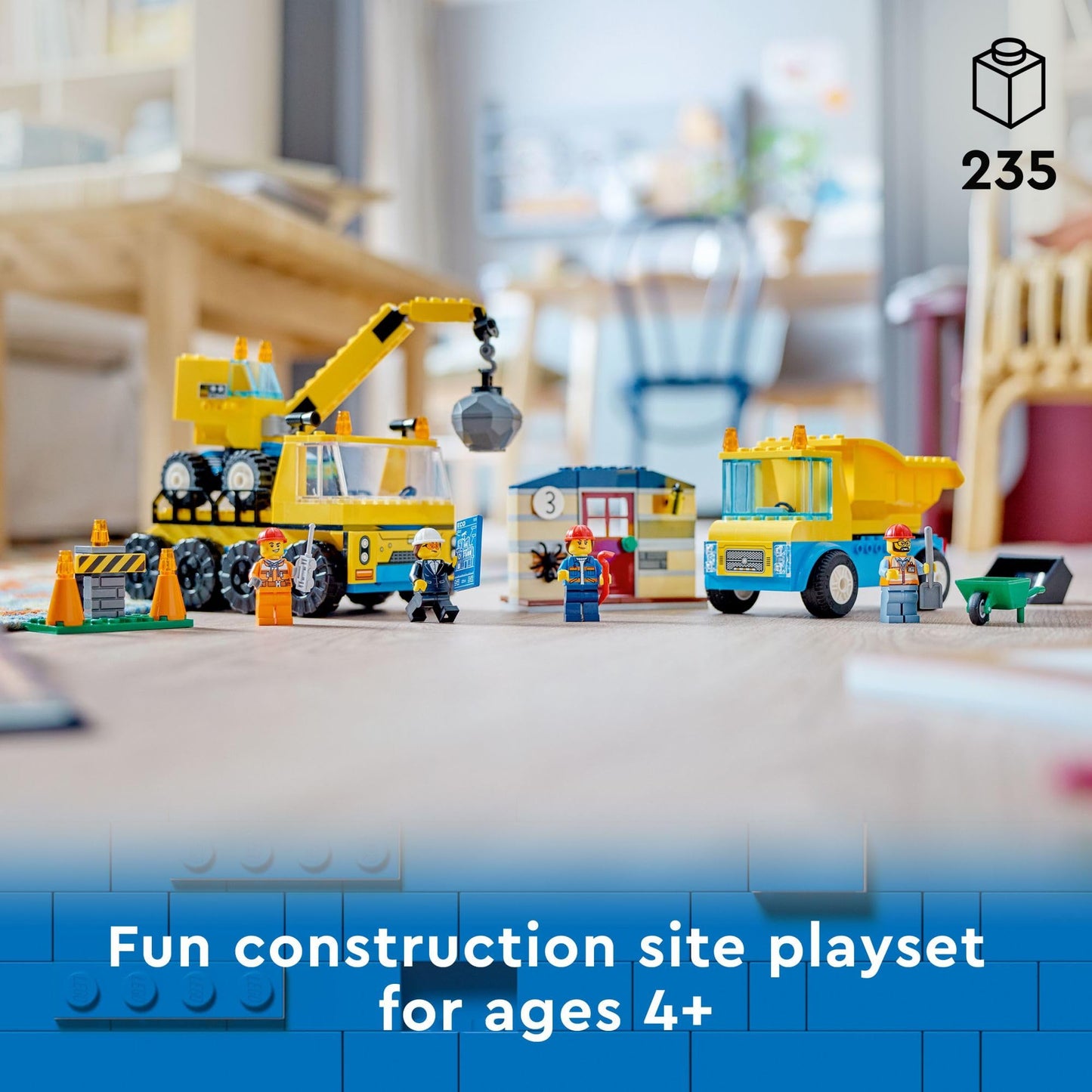 LEGO City Construction Trucks and Wrecking Ball Crane 60391 Building Toy Set for Toddler Kids Ages 4+, Includes 3 Construction Vehicles, an Abandoned…