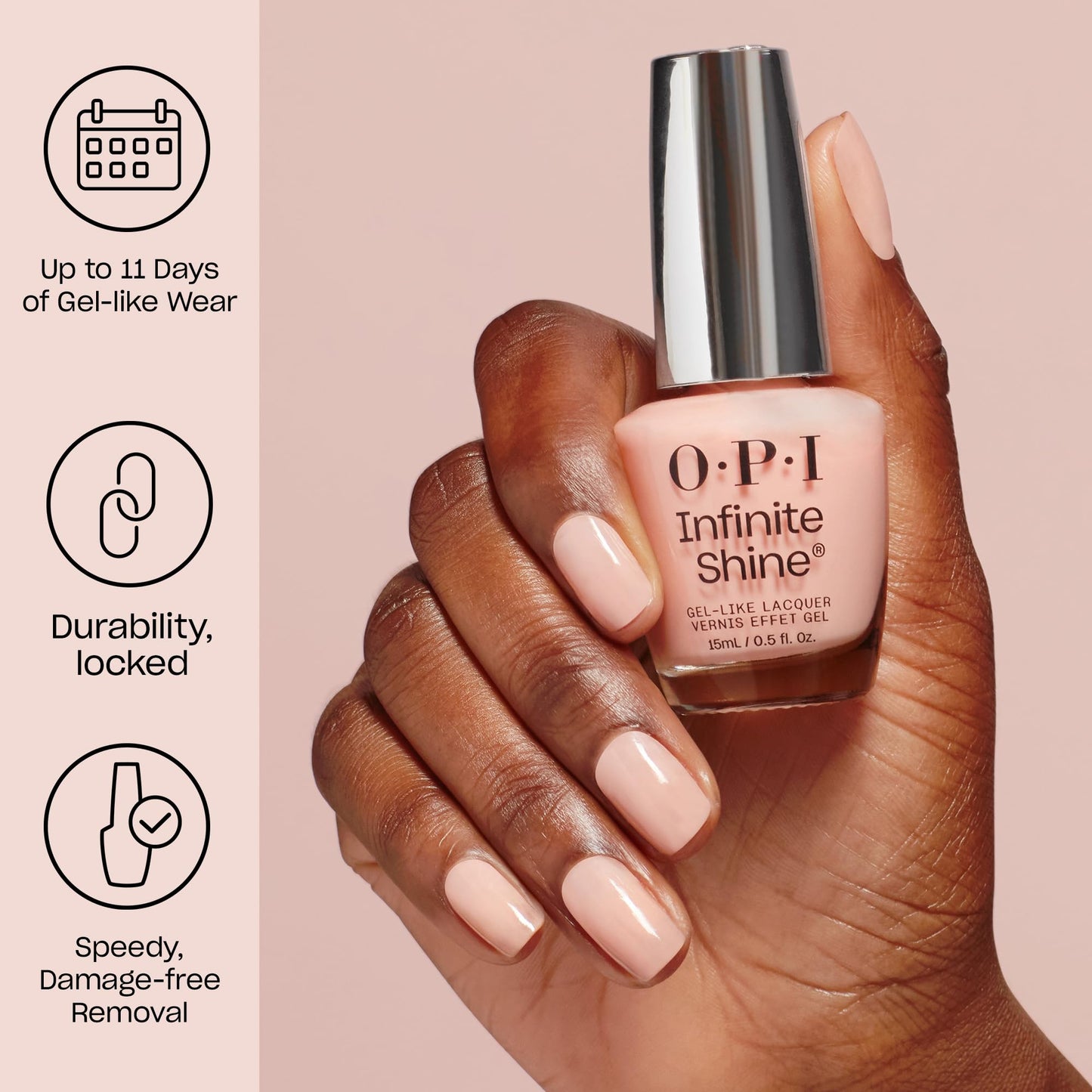 OPI Infinite Shine Bubble Bath | Sheer Nude Pink Crème Long Wear Gel Like Nail Polish | Vegan, Long Lasting, Streak Free Beauty and Personal Care OPI