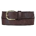 Eddie Bauer Women's Casual Leather Belts with Durable Metal Buckle, Floral Tooled - Brown, X-Large