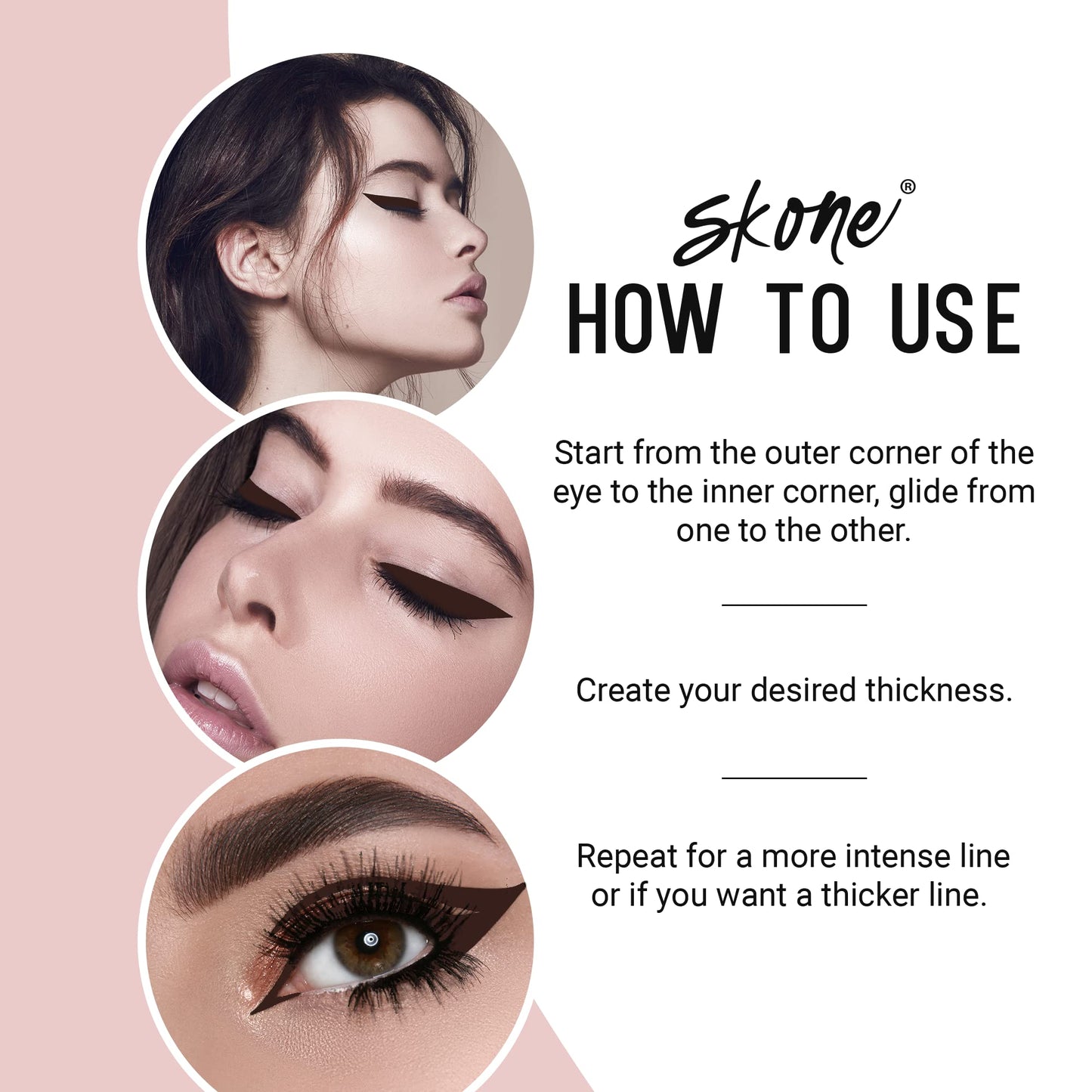 Skone Cosmetics Insanely Intense Tattooed Eyeliner Pen - Waterproof Liquid Eyeliner, Long Lasting, Sweat Proof, Smudge Proof Felt Tip Liquid Eyeliner