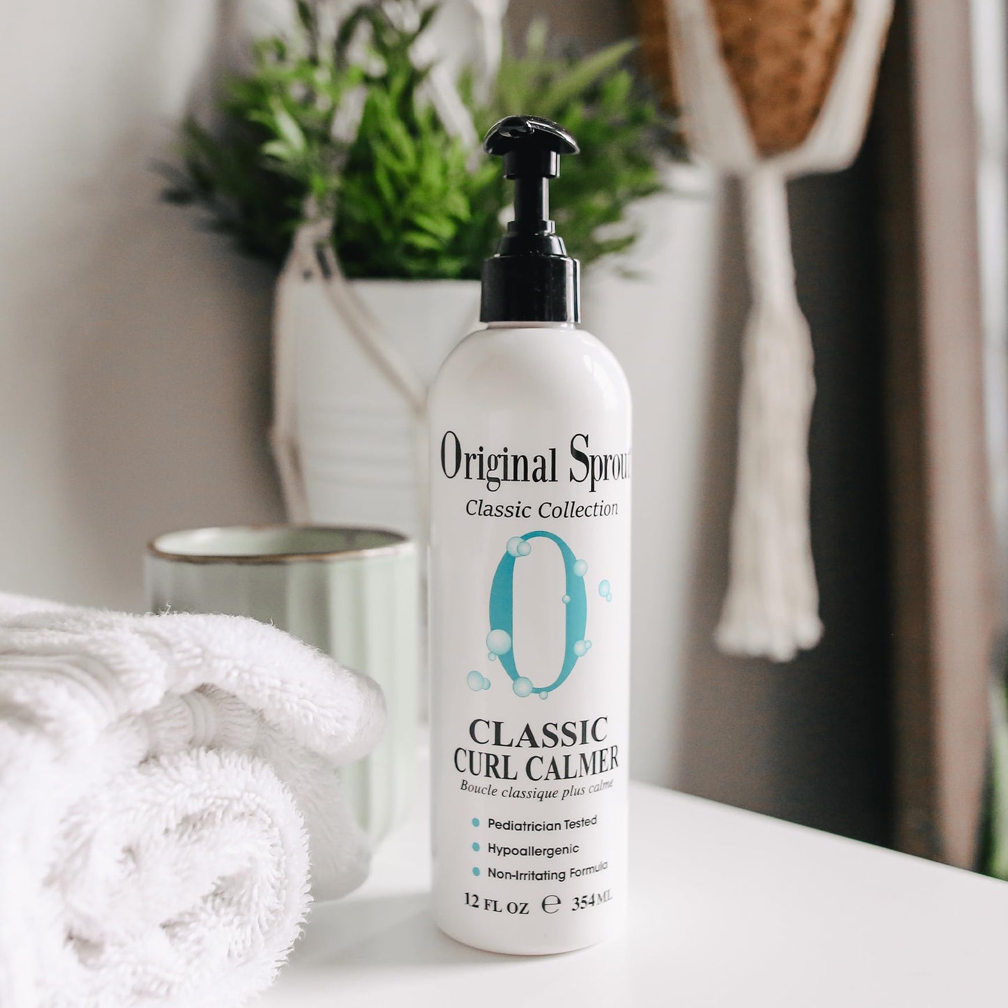 Original Sprout Curl Calmer, Moisturize and Define Curls, Anti-Frizz Styling Cream for All Hair Types, 12 oz. Bottle - Curly Hair Products - Curly