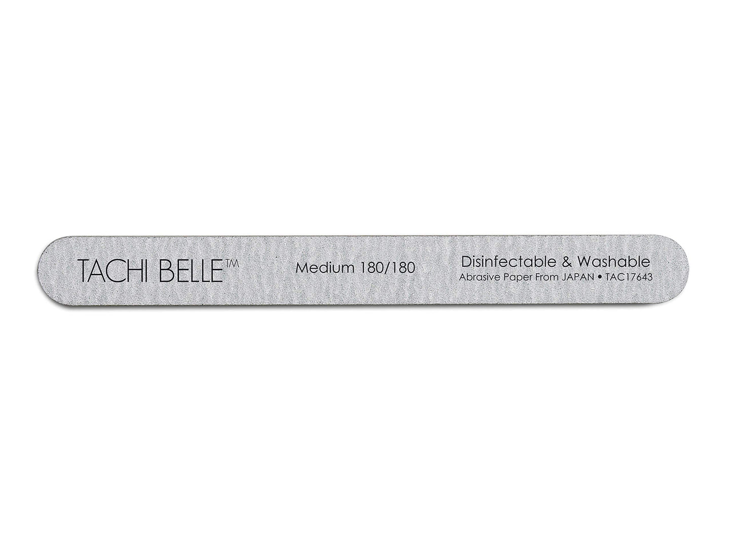 Tachibelle 10 Pcs Premium JAPAN Abrasive 180/180 Fine Disinfectable Washable Zebra Perfect Files for Natural Nails