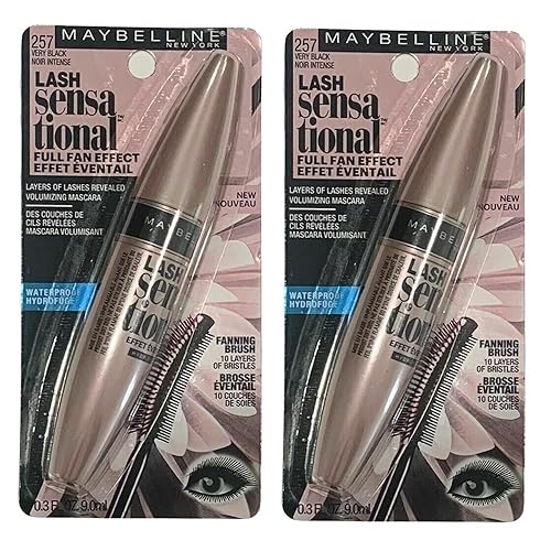 Pack of 2 Maybelline Lash Sensational Full Fan Effect Waterproof Mascara, Very Black 2572
