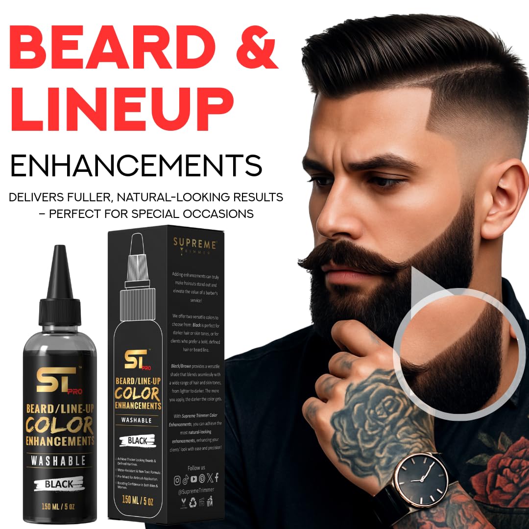 Supreme Trimmer Airbrush Hair & Beard Enhancement Ink | Barber-Grade Line-Up & Filler Spray | Water Resistant, Pre-Mixed for Precision Hairlines