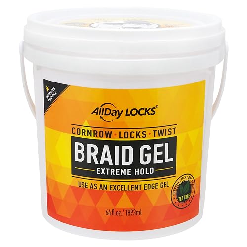 AllDay Locks Braid Gel Extreme Hold - Braiding Gel for Cornrows, Locks, & Twisting, Moisturizing Edge Control for Women and Men, Natural Formula