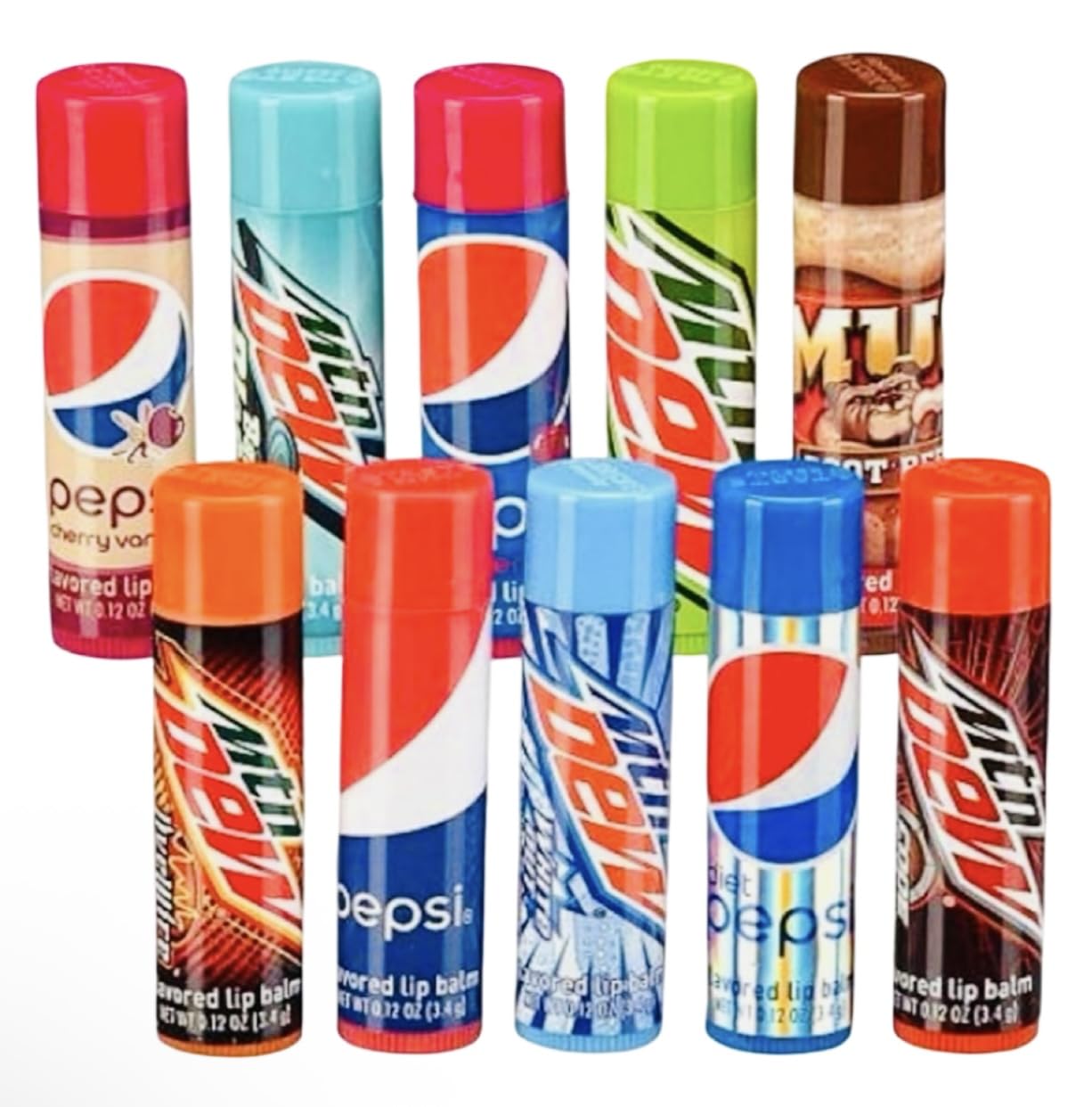 Taste Beauty Pepsi 10 Flavored Lip Balms (Pack of 1)