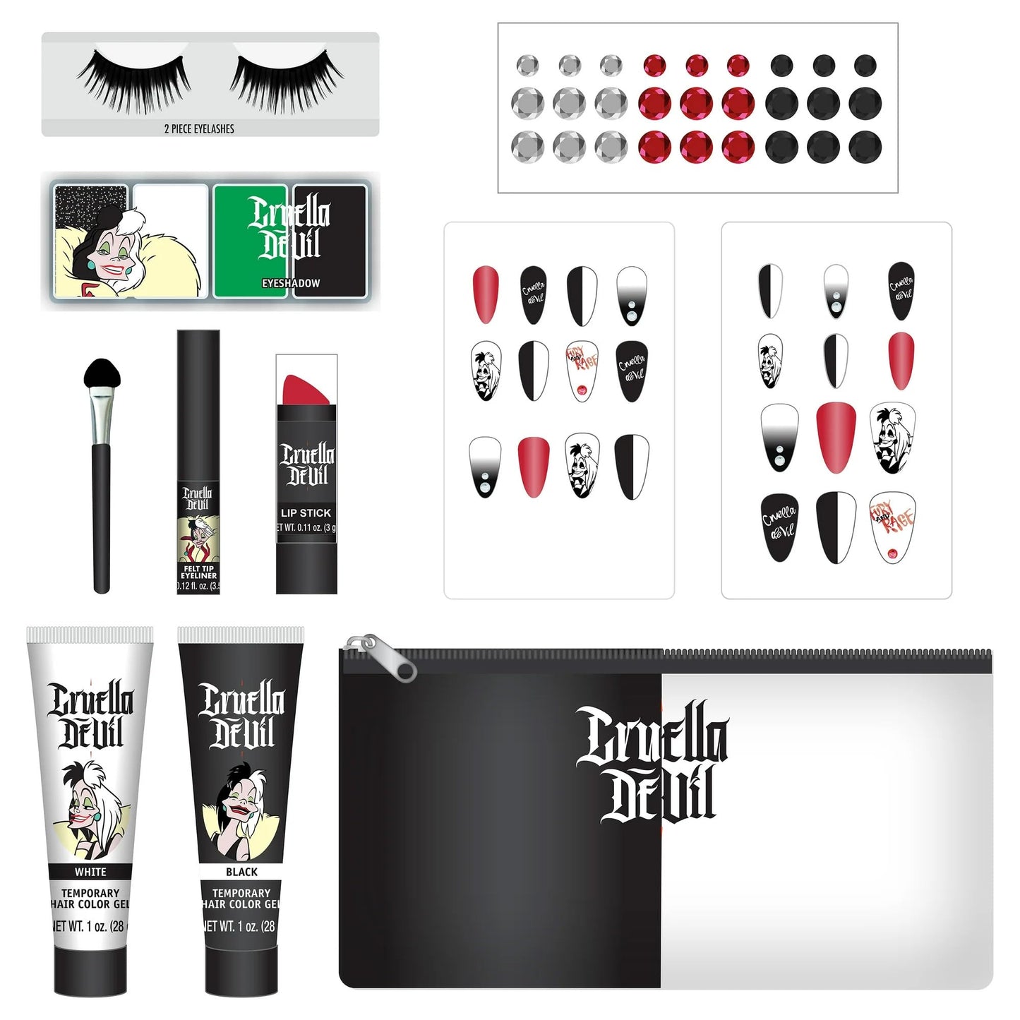 Disney Get The Look Cosmetic Kit Cosplay Halloween Costume Makeup Choose Cruella, Ariel. Jack Skellington (Cruella)