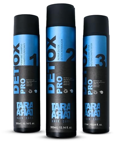 TARA HAIR CARE Detox Pro Treatment Set: Purifying Shampoo, Repair Conditioner, and Neutralizing - Sulfate Free, Color Safe Hair Shampoo
