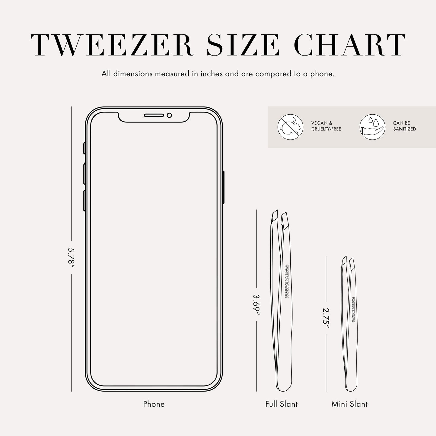 Tweezerman Mini Slant and Point Tip Tweezer - Tweezers Set for Eyebrows, Facial Hair, Ingrown Hairs
