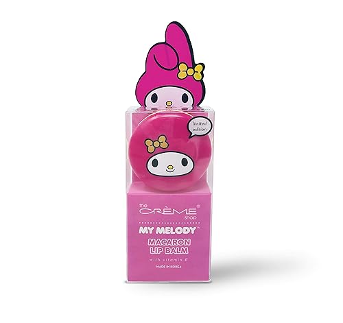 The Crème Shop x Sanrio Hello Kitty Macaron Lip Balm (My Melody Strawberry Ice Cream) Korean Cute Scented Pocket Portable Soothing Advanced Must-Have