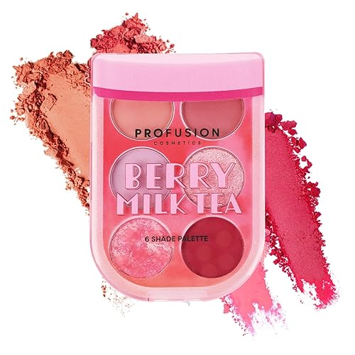 Profusion Cosmetics Milk Tea Eyeshadow Palette - 6 Highly Pigmented & Blendable Shades with Matte & Shimmer Finishes for Neutral & Smoky Looks