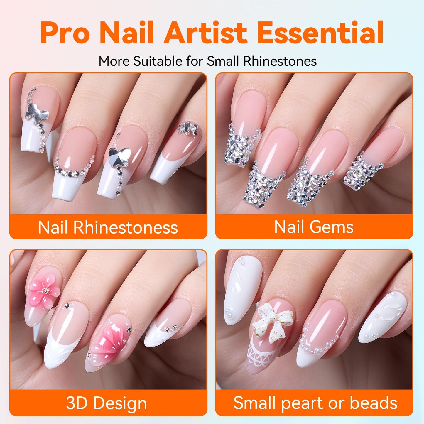 Makartt 2Pcs Rhinestone Glue, Strong Hold 3D Gel Nail Art Nail Gem Glue UV Cured Nail Glue for Nail Charms and Gems Jewelry Diamond for DIY Manicured Beauty and Personal Care Makartt