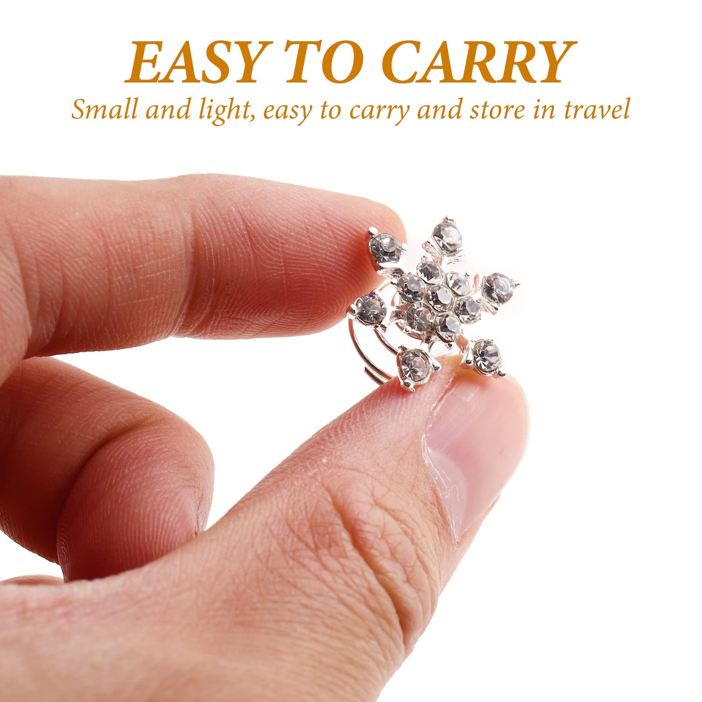 Lurrose 10pcs Spiral Hair Clips Crystal Spiral Hairpins Snowflake Hair Clips Crystal Hair Accessories for Women Bridesmaid Girls Bride