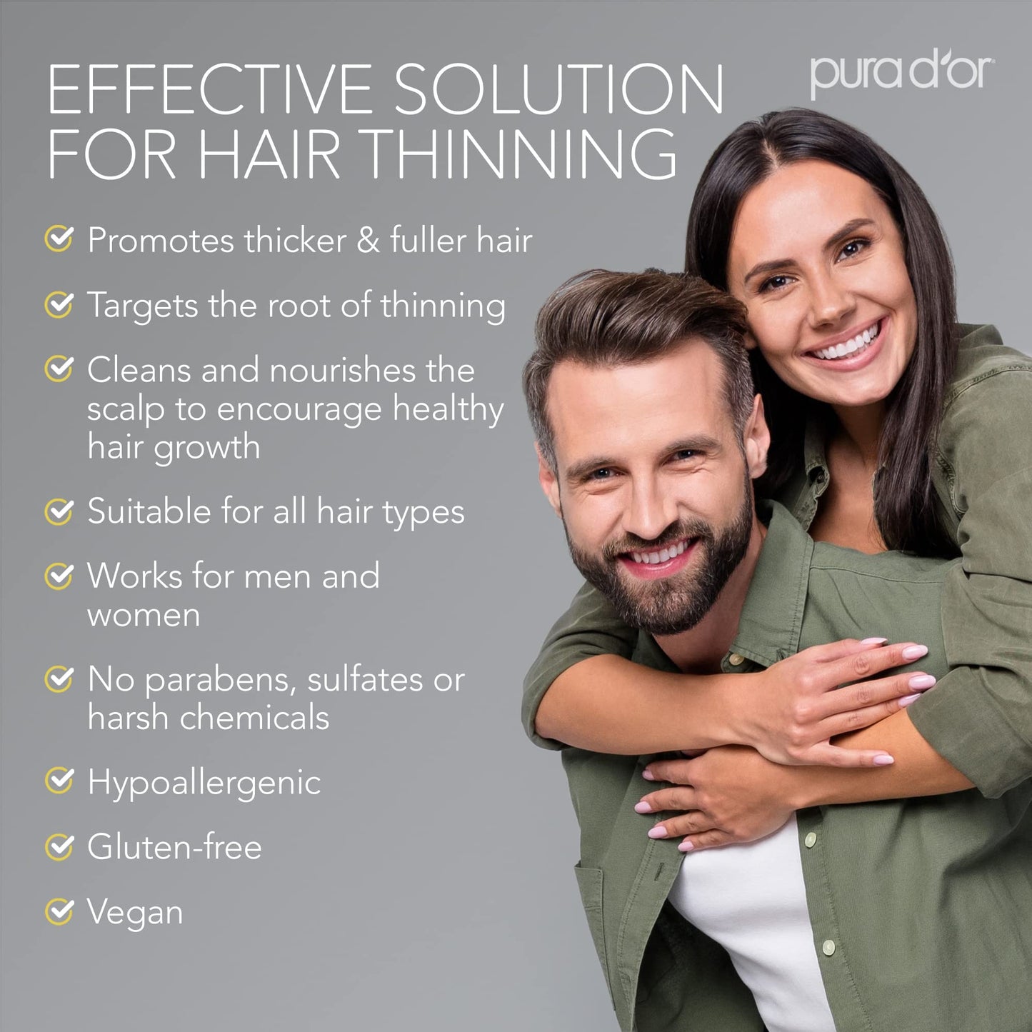 PURA D'OR Advanced Therapy Biotin Shampoo & Conditioner Hair Care Set For Hair Thinning, CLINICALLY TESTED Effective Results, Herbal Hair Thickening