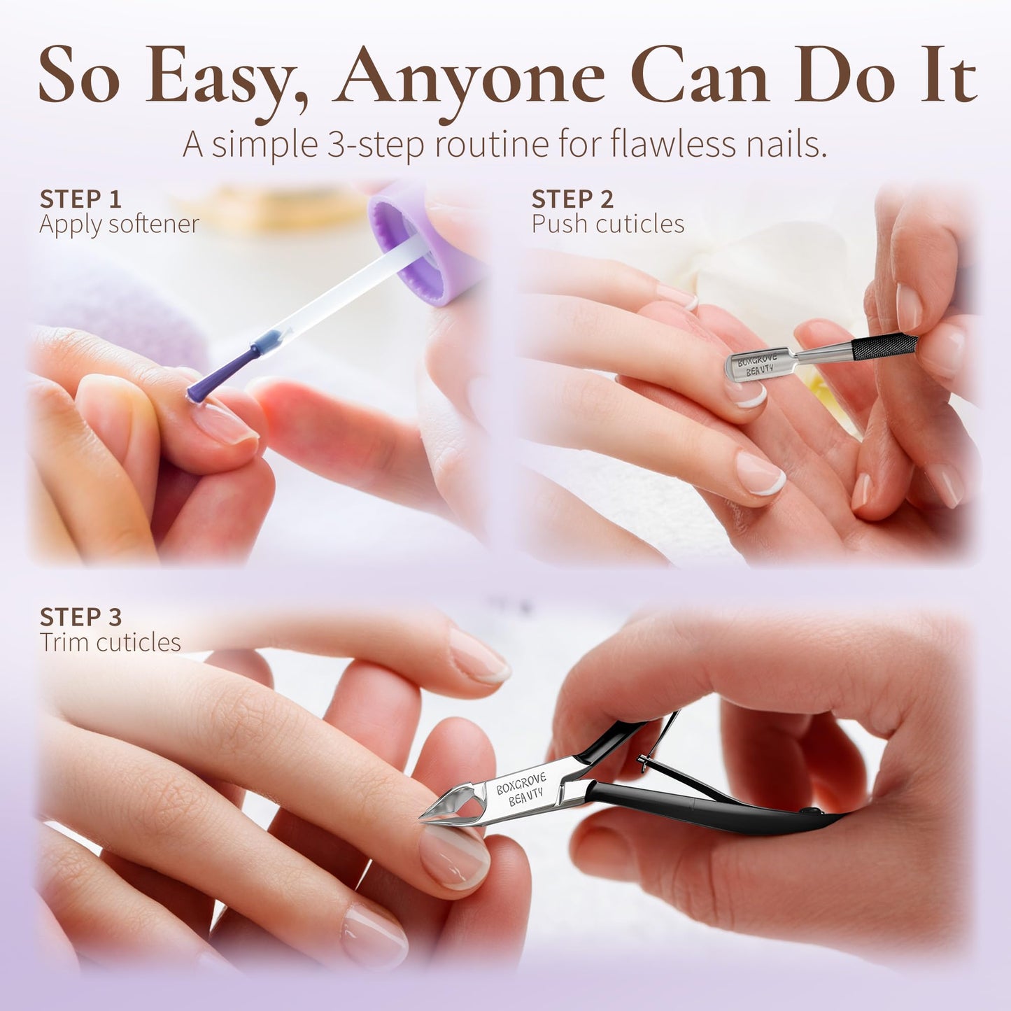 Professional Cuticle Cutter Stainless Steel Cuticle Nippers with Sharp Blades and Double Spring Cuticle Clippers - Nail Cuticle Trimmer Tool