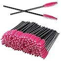 100PCS Disposable Eyelash Mascara Brushes for Eye Lashes Extension Eyebrow and Makeup(Rose)