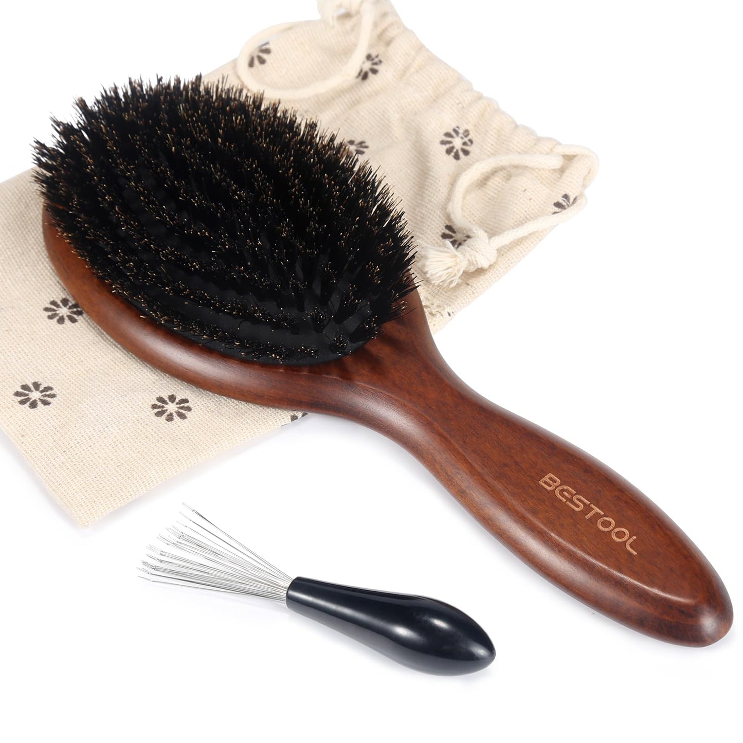 BESTOOL Hair Brush, Boar Bristle Hair Brushes for Women Men Kids, Boar Bristle Brush for Hair Smoothing, Everyday Brush Enhances Shine & Health Beauty and Personal Care BESTOOL Default Title