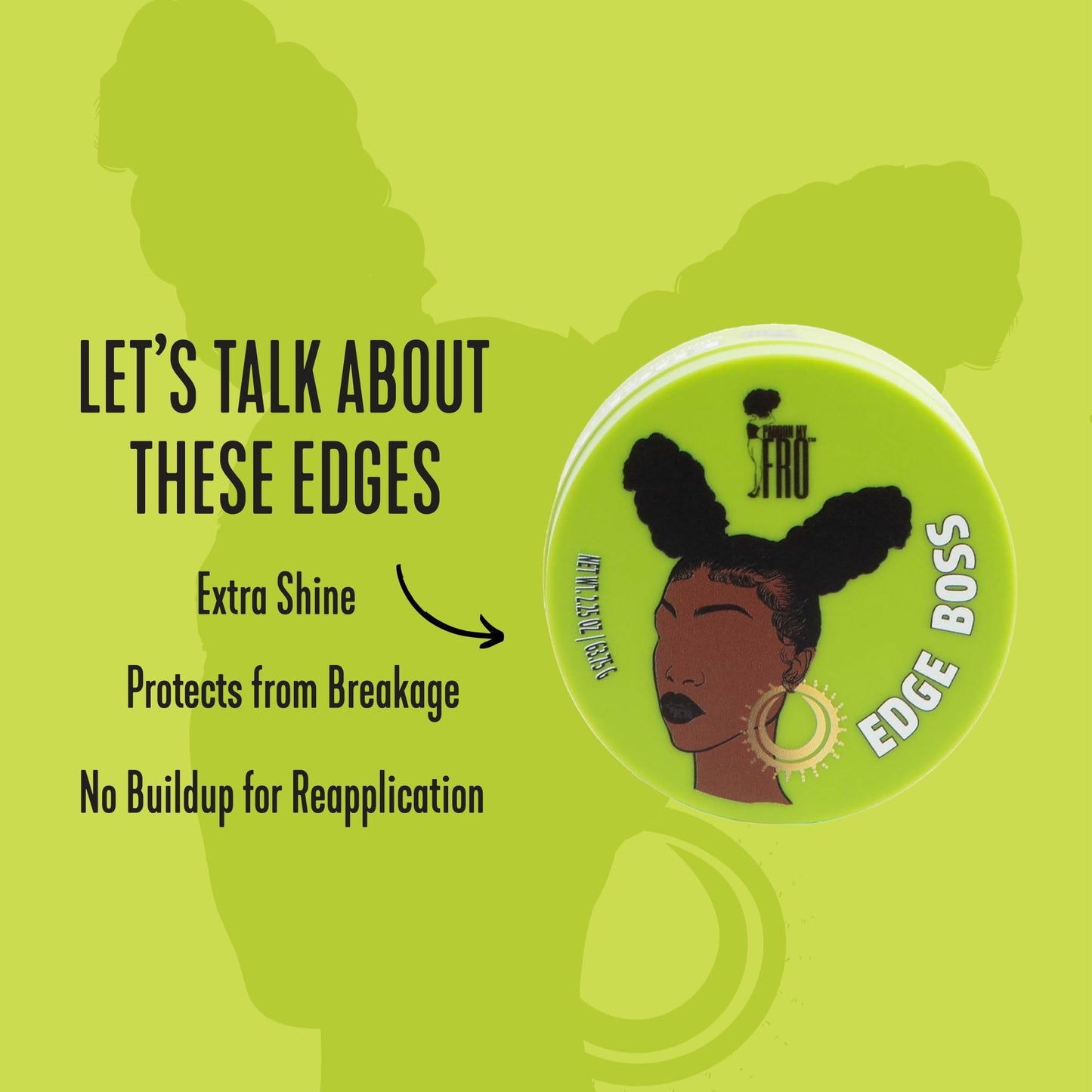 Pardon My Fro Edge Boss Gel - Extra Hold Control for Sleek Edges, Long Lasting, Moisturizing Shine, Non-Greasy, No Flakes, Ideal for Braids, Dreads