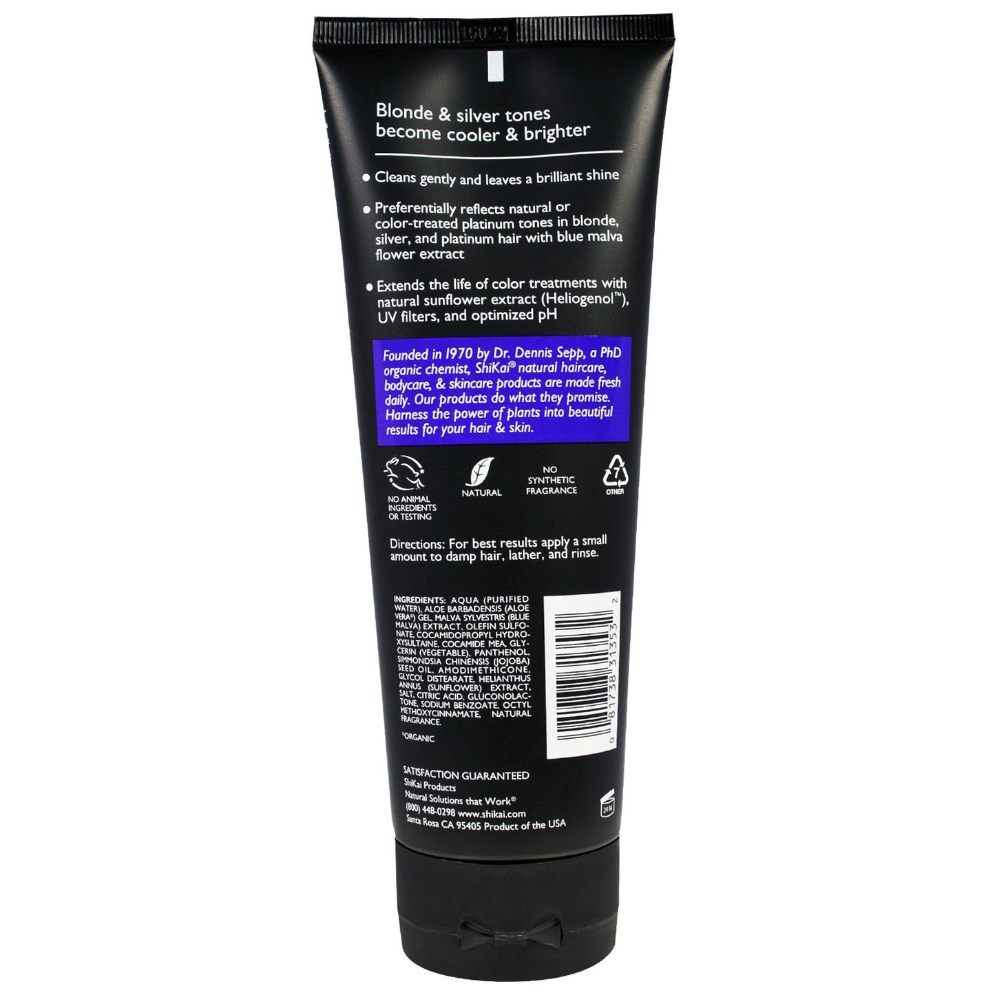 Shikai Color Reflect Platinum Shampoo and Shikai Color Reflect Daily Moisture Conditioner Bundle With Blue Malva, Avocado Oil, Panthenol (Provitamin