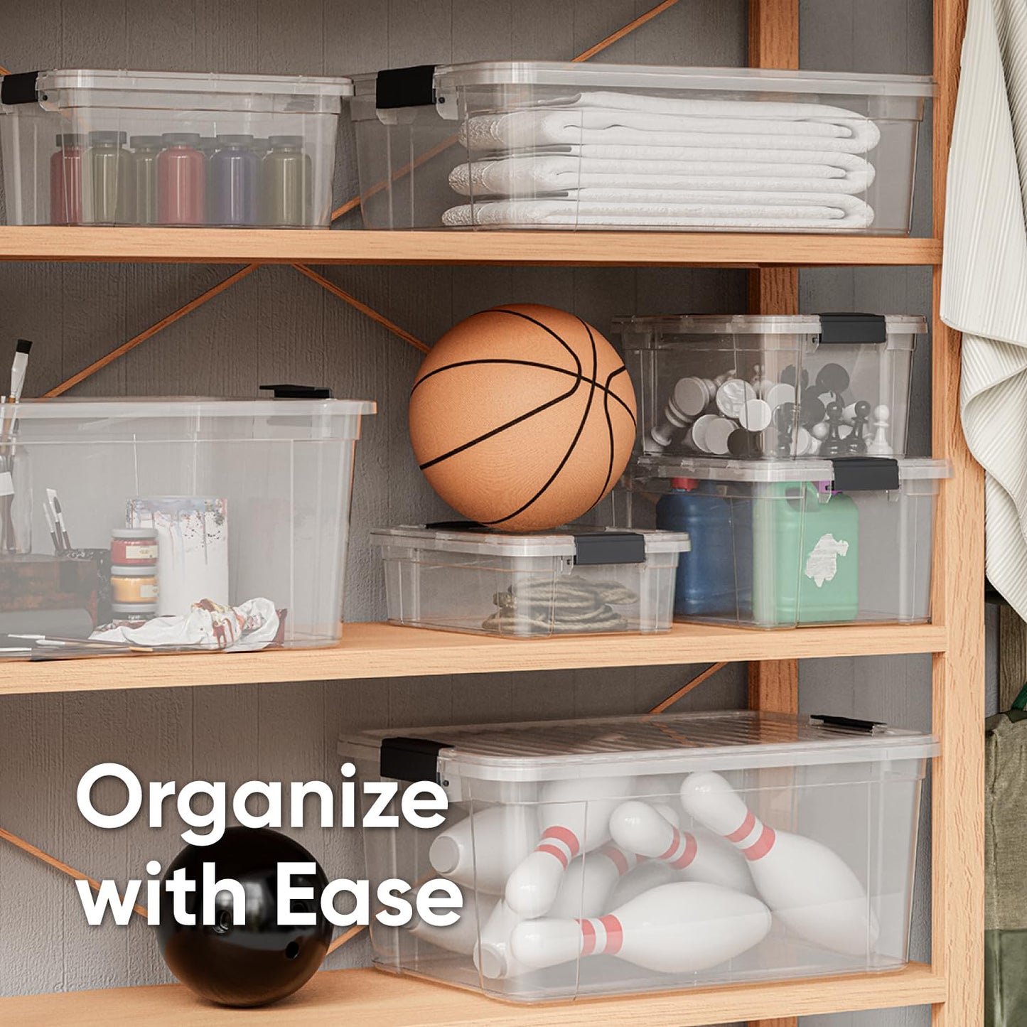 Superio Clear Plastic Storage Bin with Lid, 11 Qt, Non-Toxic, BPA Free, Odor Free, Organizer Storage Box, Stackable Plastic Tote for Home, Garage…