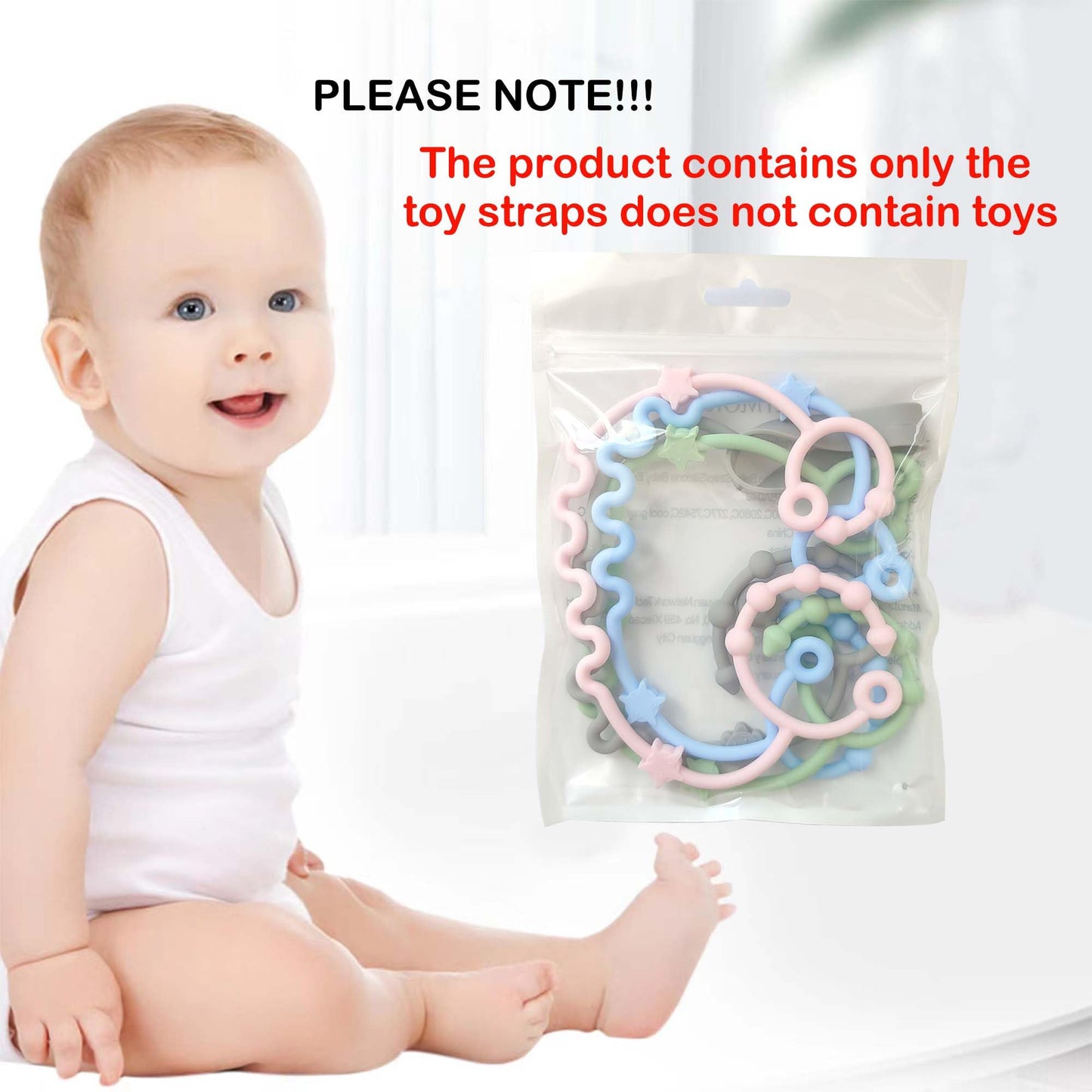RTMOK Silicone Baby Toy Straps & Pacifier Clips for Car Seat, Stroller, High Chair, Crib, Teether & Rocking Chair Accessories