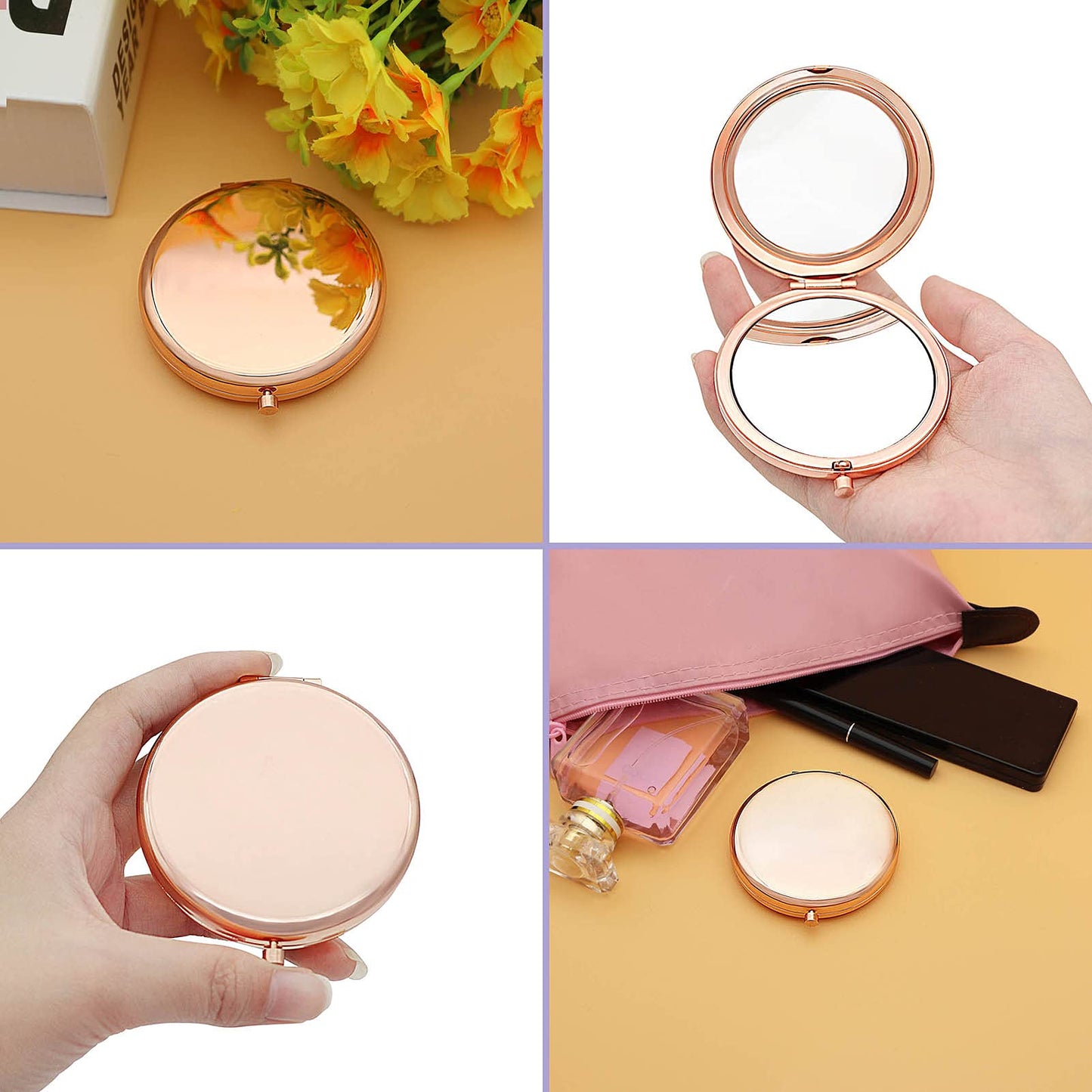 Jielahua Appreciation Gifts for Nurse Preceptor Christmas Birthday Gifts for Nurse Preceptor Rose Gold Compact Mirror Retirement Gift for Nursing