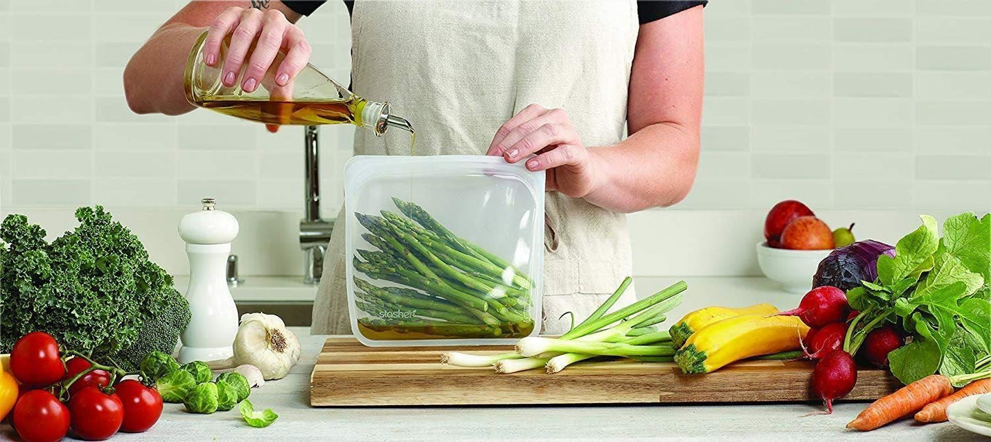 Stasher Platinum Silicone Food Grade Reusable Storage Bag, Lime (Snack) | Reduce Single-Use Plastic | Cook, Store, Sous Vide, or Freeze | Leakproof…