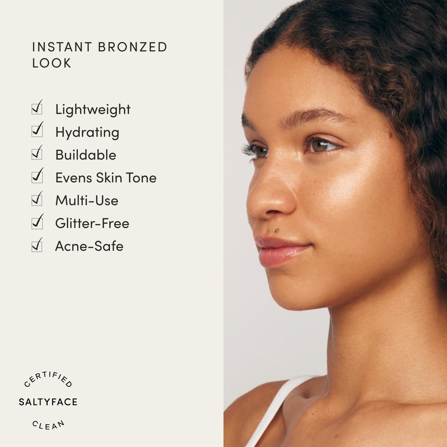SALTYFACE - Liquid Bronzer - Concentrated Tint for Face - Universal Shade - Bronzing Drops - Helps Even Skin Tone - Lightweight - Hyaluronic Acid