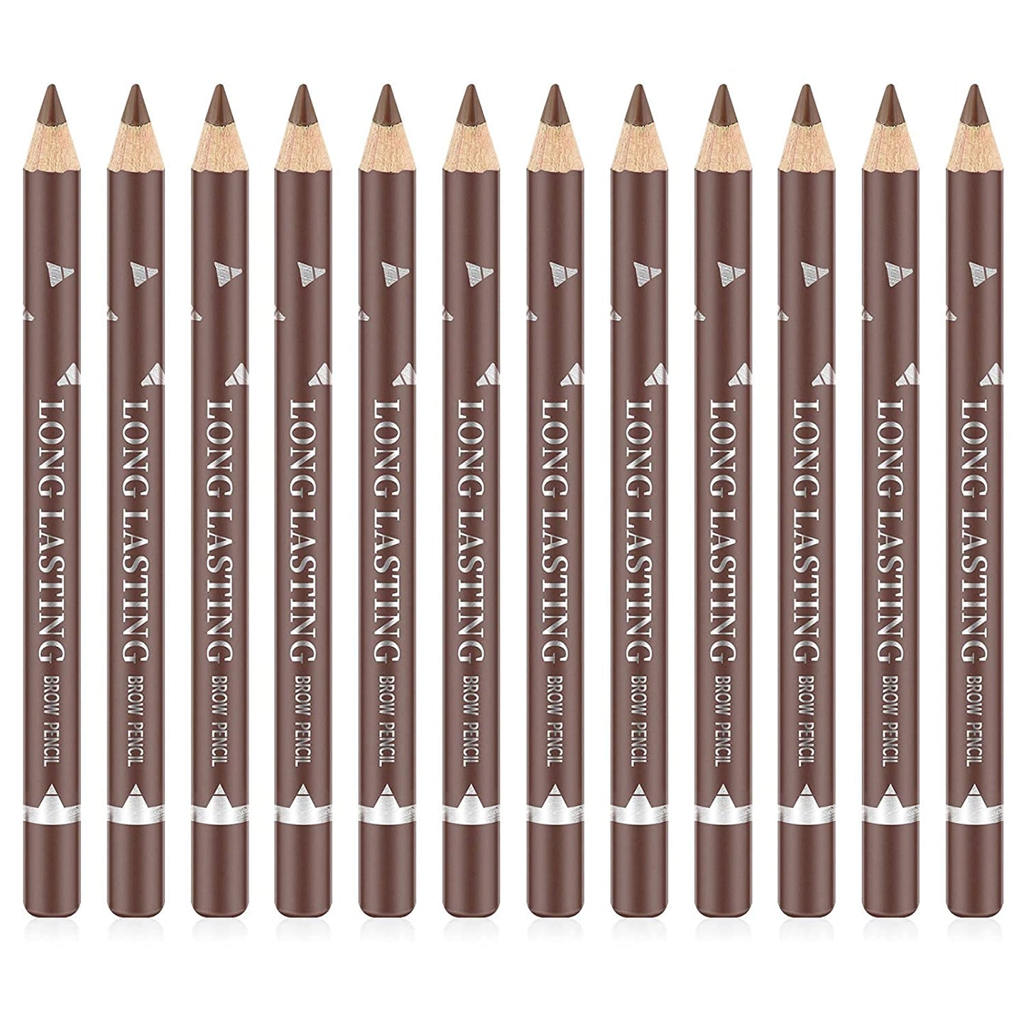 Go Ho 12 PCS Brown Eyebrow Eyeliner Pencils,Sweatproof Eyebrow Pencil,Long-lasting Nice Color Eye Brow Gel Pen Makeup Brow Tint Sticks?Medium Brown?