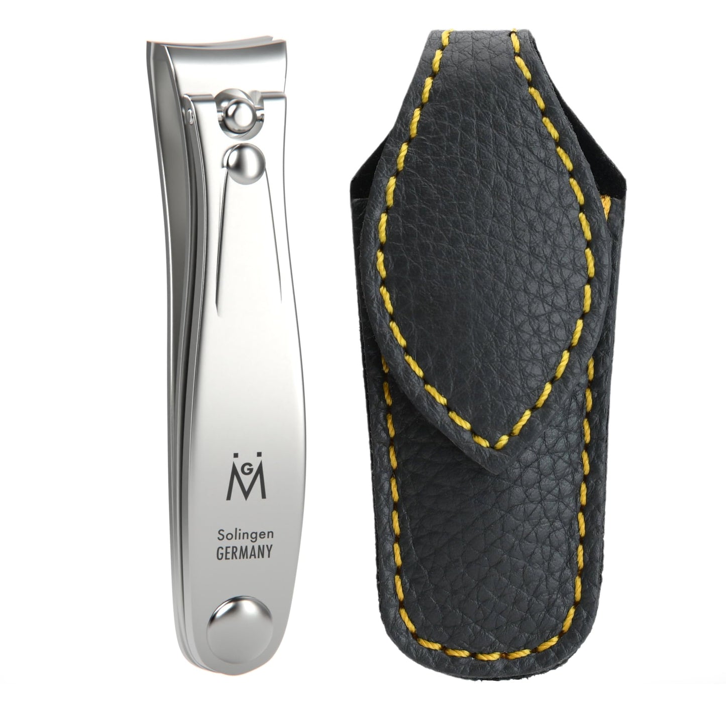 GERMANIKURE Professional Large Nail Clipper (8 cm) - FINOX Surgical Stainless Steel Manicure and Pedicure Tools in Leather Case- Ethically Made