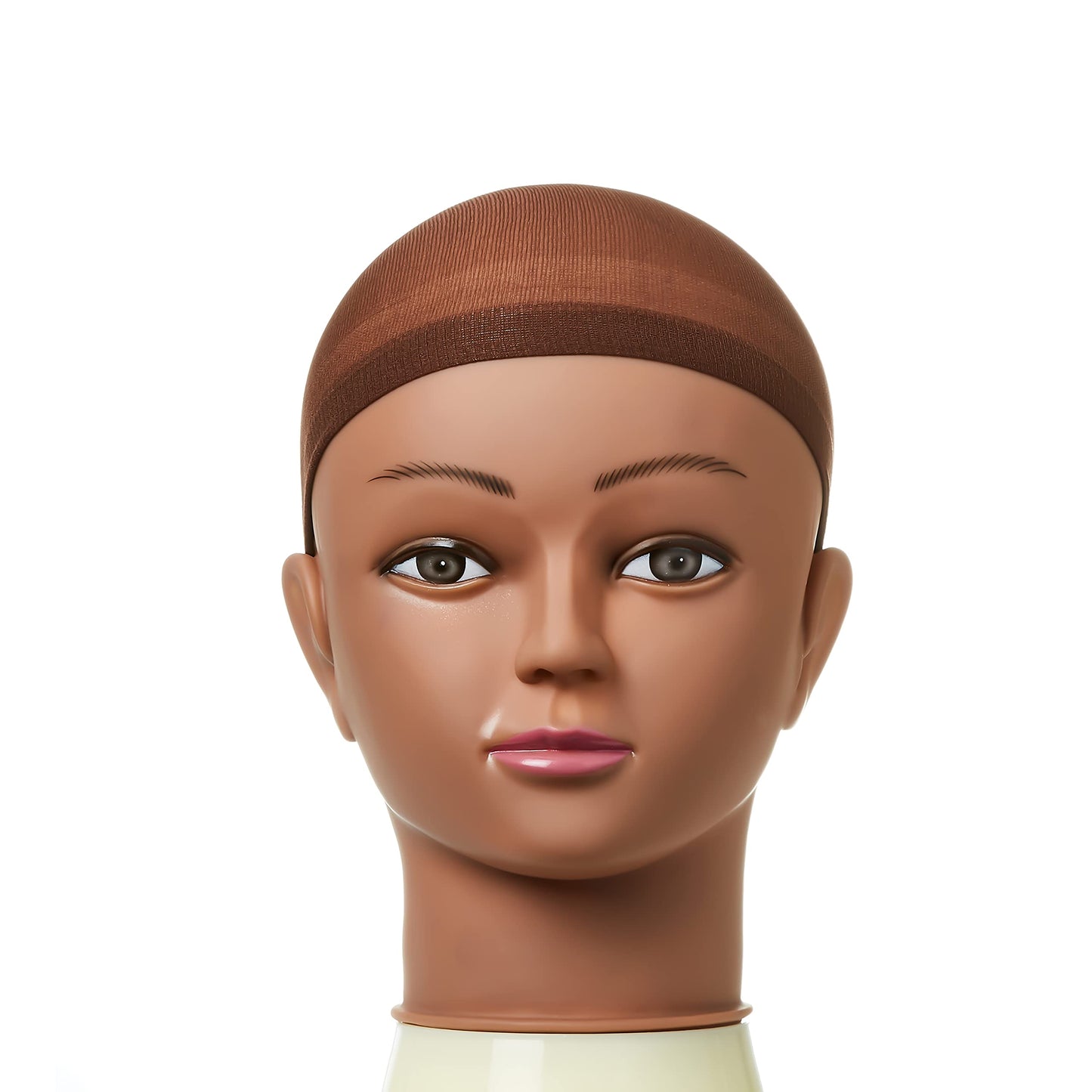 Red by Kiss Stocking Wig Cap 5 PCS (Dark Brown) with Lace Wig Powder Tinted (Medium Dark Brown)