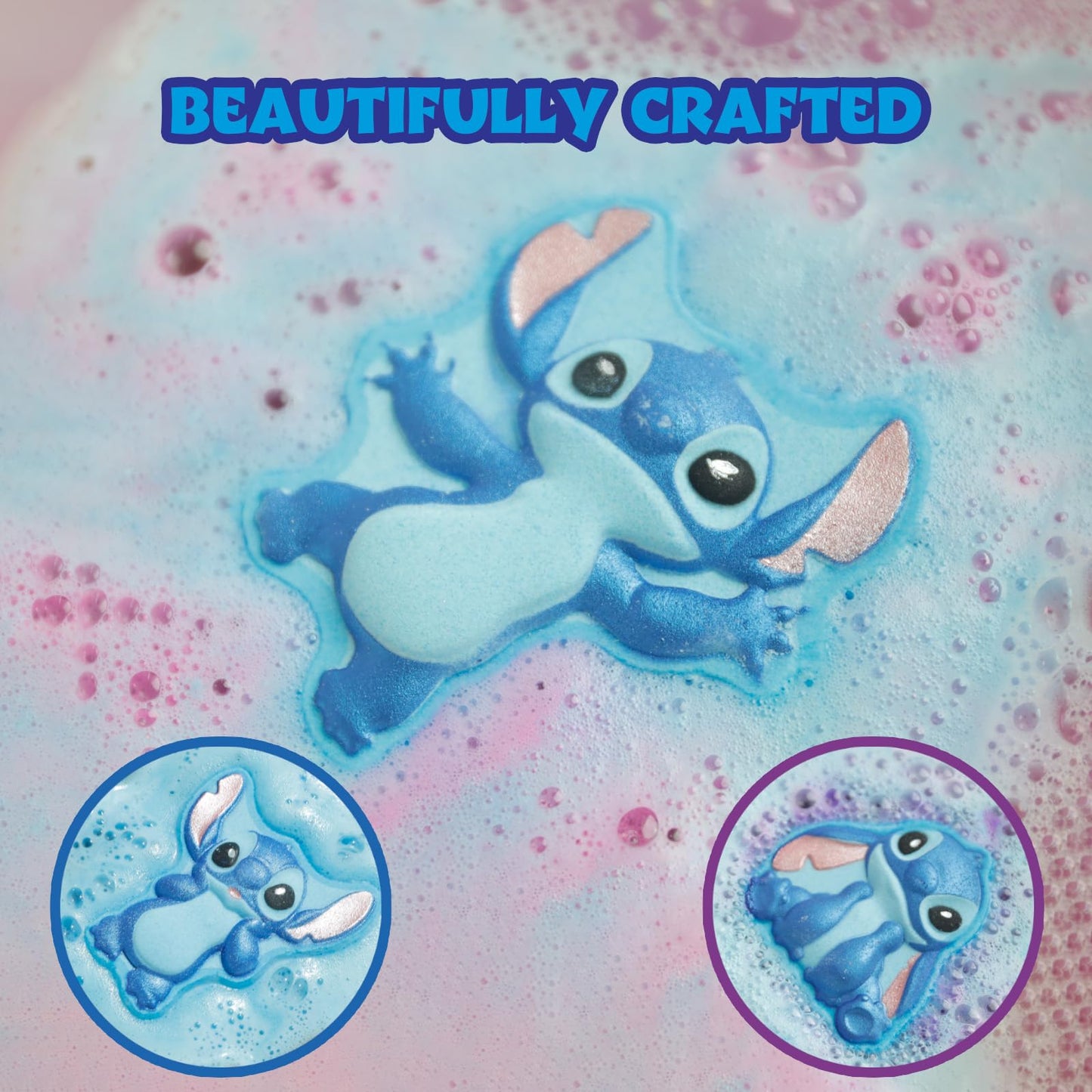 Stitch 3pc Kid Bath Bomb Set, Character Shaped, Raspberry Scented Beauty and Personal Care Townley Girl