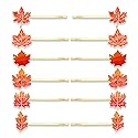 YAHPERN 12PCS Fall Hair Clips for Women Thanksgiving Hairpins Harvest Turkey Maple Leaf Pumpkin Hair Clips Autumn Bobby Pins Costume Party Hair