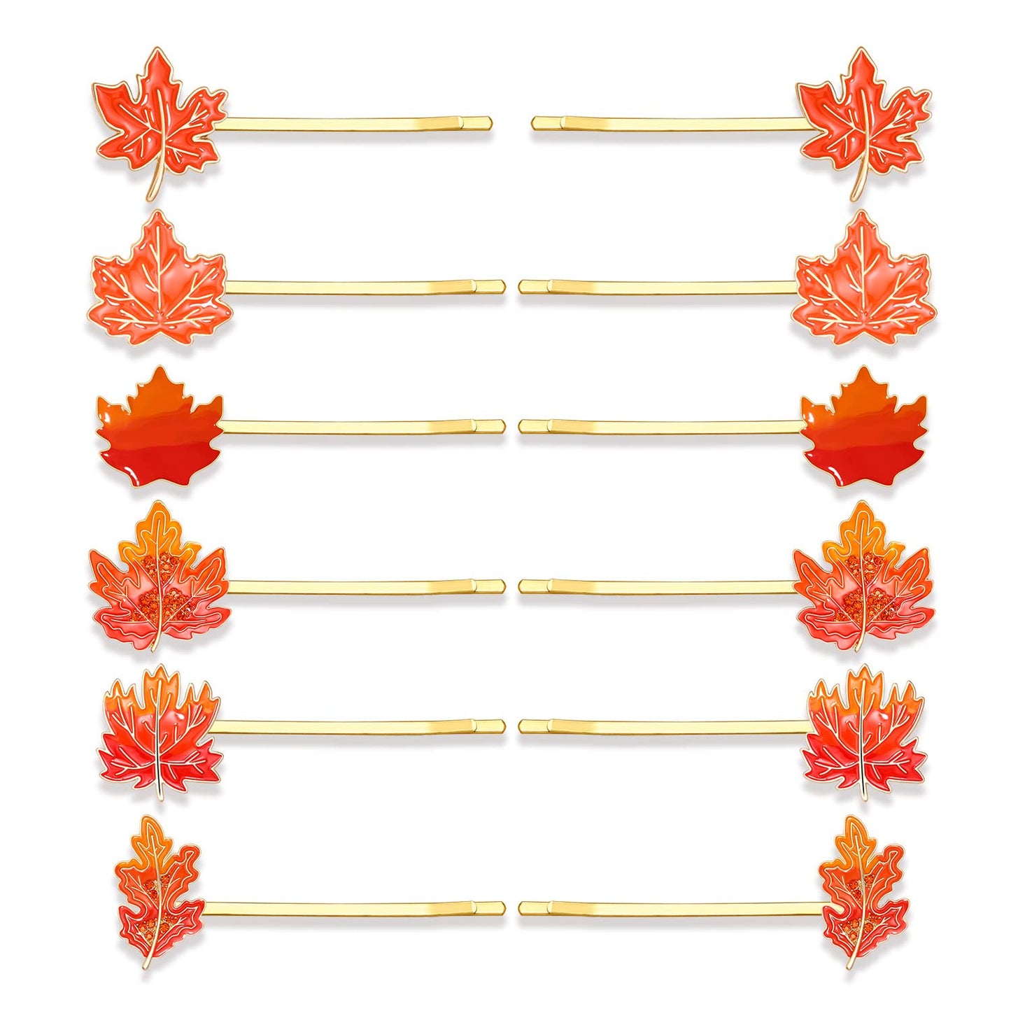 YAHPERN 12PCS Fall Hair Clips for Women Thanksgiving Hairpins Harvest Turkey Maple Leaf Pumpkin Hair Clips Autumn Bobby Pins Costume Party Hair