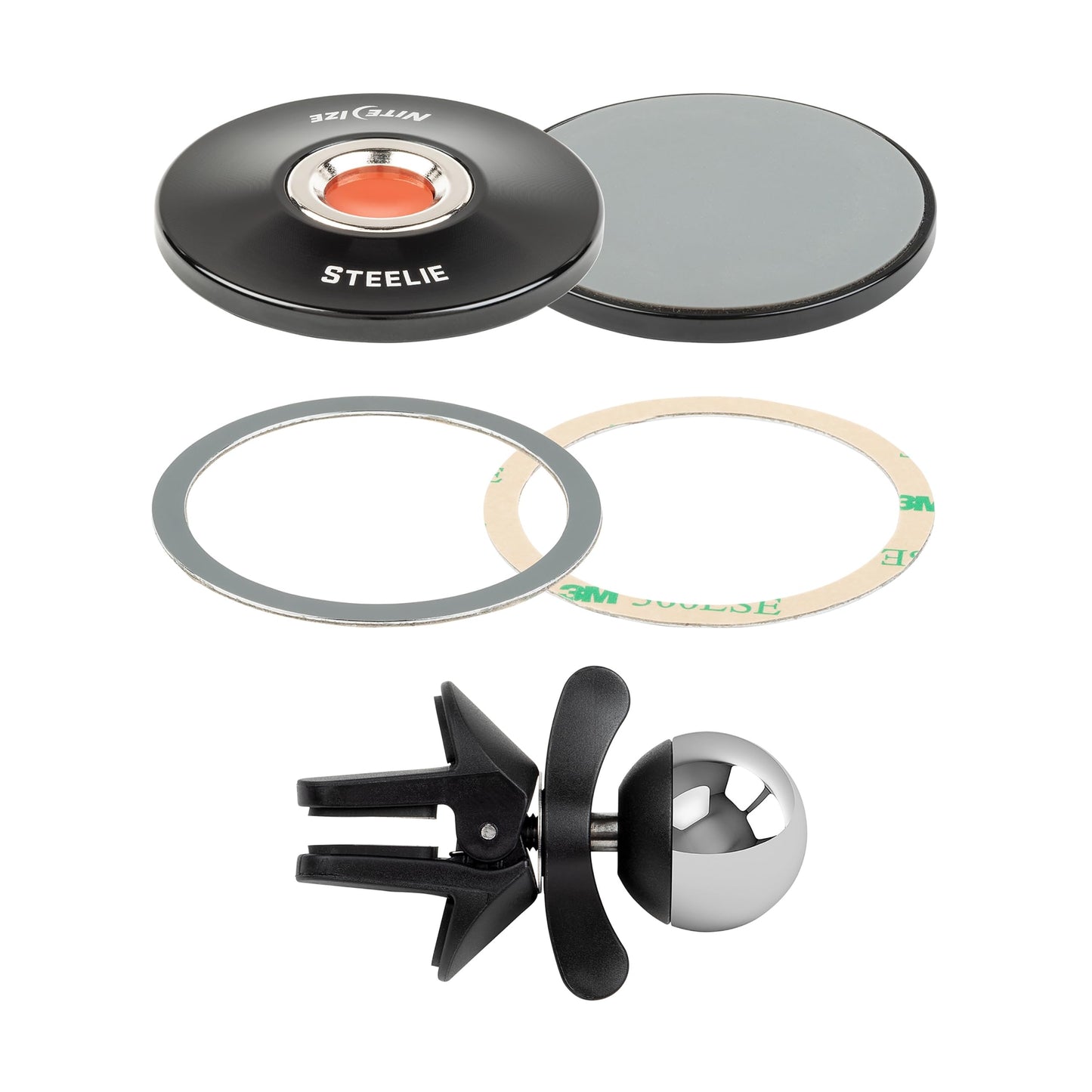 Nite Ize Steelie Vent Kit - Magnetic Cell Phone Holder for Car Vents - Phone Mount - Orbiter Plus