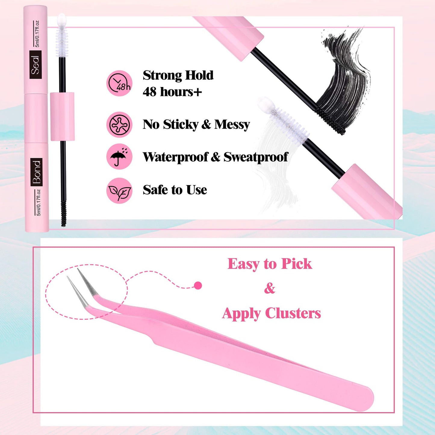 Lash Clusters Wispy Natural Look Eyelash Clusters Manga Cluster Eyelash Extensions 8-16MM Individual Lashes 8-16MM DIY Lash Extension Beauty and Personal Care Newcally