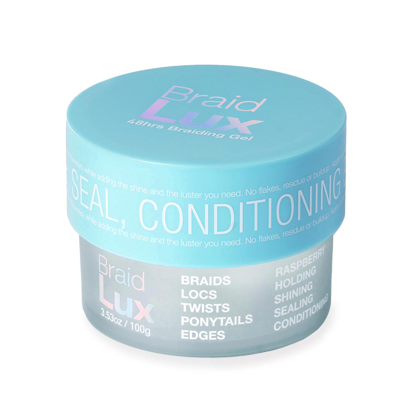Lux Collection Braiding Gel & Braid Sealer for Box Braids - Braid Lux Gel for Braids, Locs & Twists with Castor Oil & Biotin, Non-Flaking, High Shine