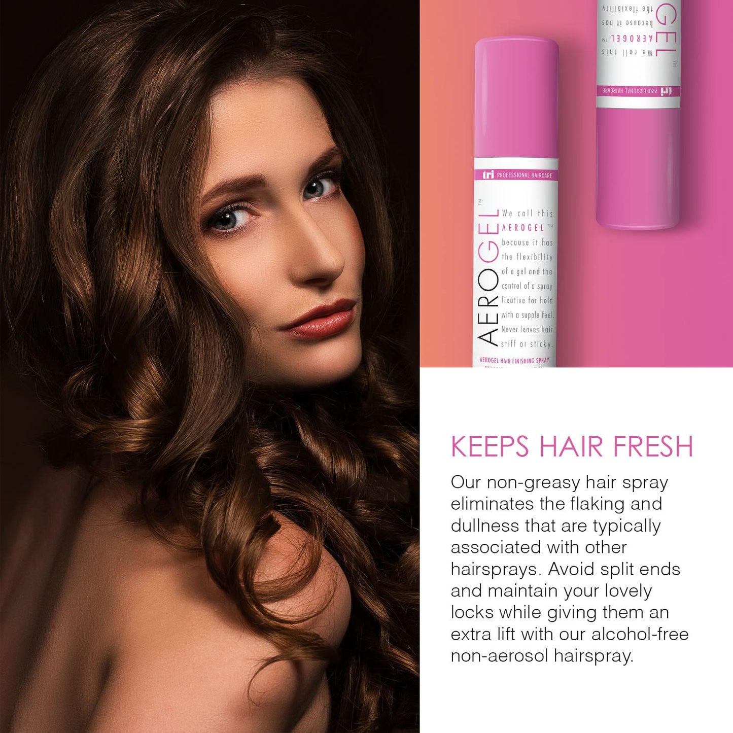 TRIDESIGN Aerogel Hairspray - Strong Hold Hair Finishing Spray for Volumizing & Control, Flexible Styling for All Hair Types, Non-Sticky and Scented
