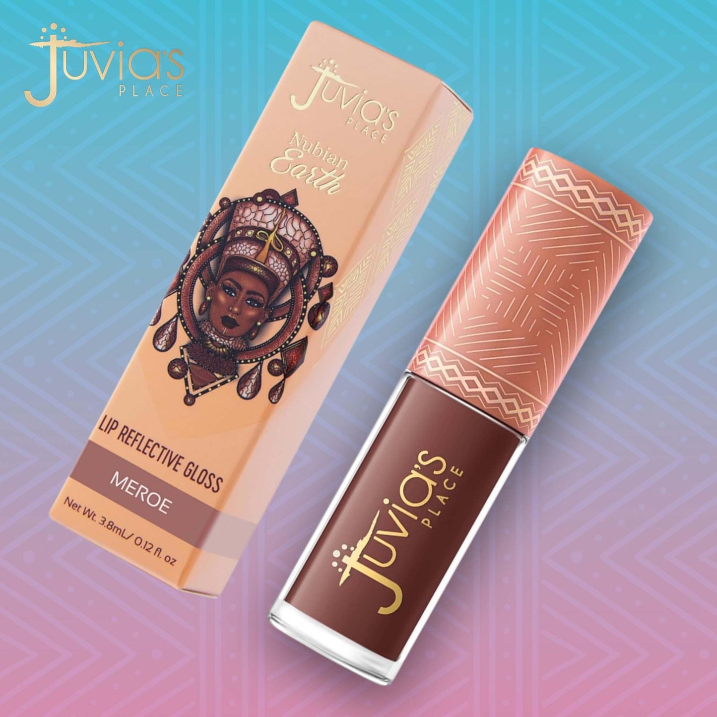 Juvia's Place Nubian Earth Lip Reflect Lip Gloss Meroe - Non-sticky Lip Makeup, Hydrating, Tinted Lip Gloss, Shine & Glow Lip Makeup, Beauty &