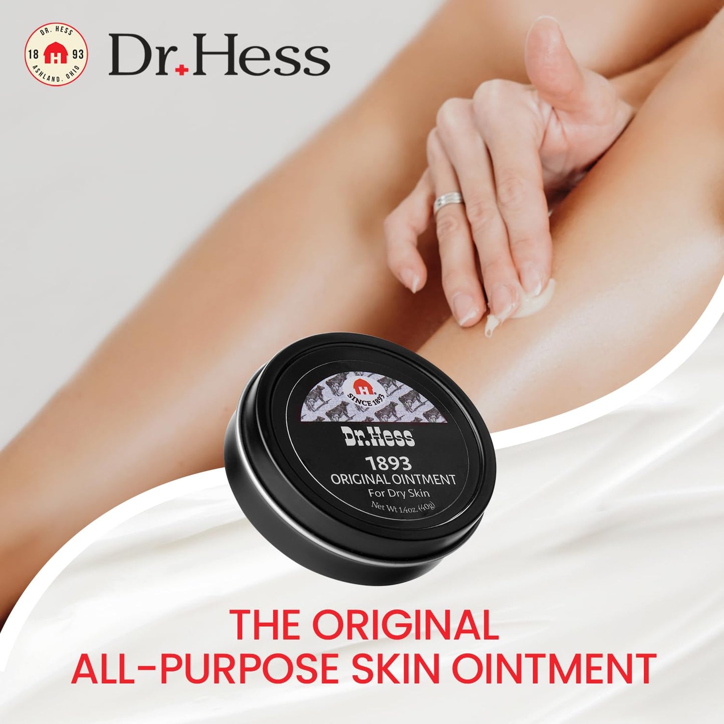 Dr. Hess' 1893 Original Udder Ointment, All-Purpose Nourishing Body Moisturizer for Healing Dry, Irritated Skin, Cracked Heels, Rashes, Chafing