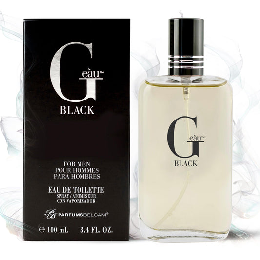 PB ParfumsBelcam G eàu Black Eau De Toilette Spray for Men – 100 mL Affordable, Long-Lasting Fresh Aquatic Fragrance & Spicy Aquatic Scent