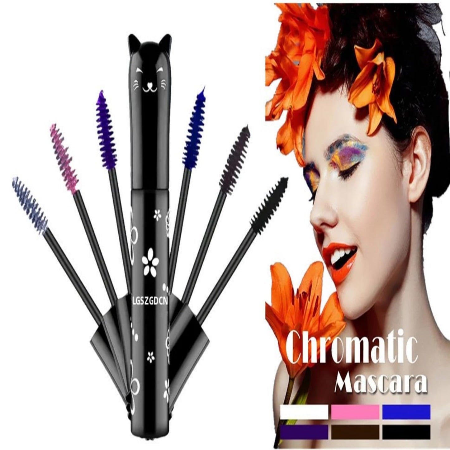 LGSZGDCN 6 Colors Mascara eyelash for Liquid Sensational Washable Thick And Waterproof Fast Dry Extensions Curling Lengthening Makeup Eye, Lifting