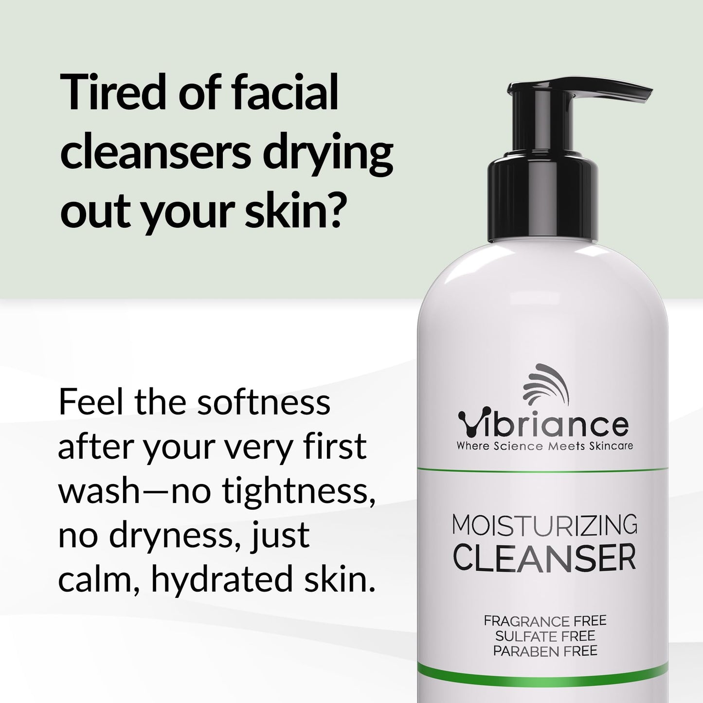 Vibriance Moisturizing Cleanser, Oil-to-Foam Face Wash with Niacinamide, Shea Butter for Mature Skin - Hydrating Gentle Facial Cleanser, Sensitive