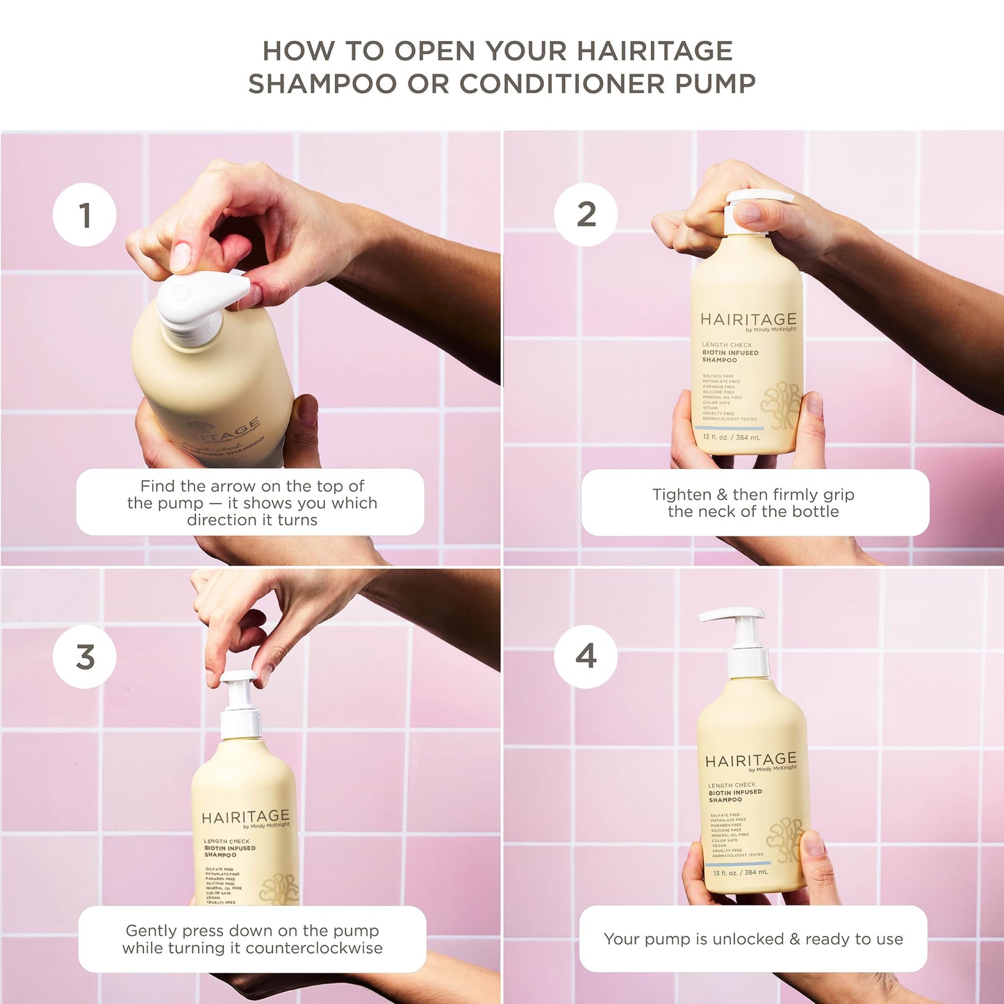 Hairitage x ITK Set_Hairitage Biotin Castor Oil Shampoo & Conditioner, ITK Depuff Eye Stick + Lip Balm - Shea Butter, Coconut Oil, Vitamin E Lip Balm