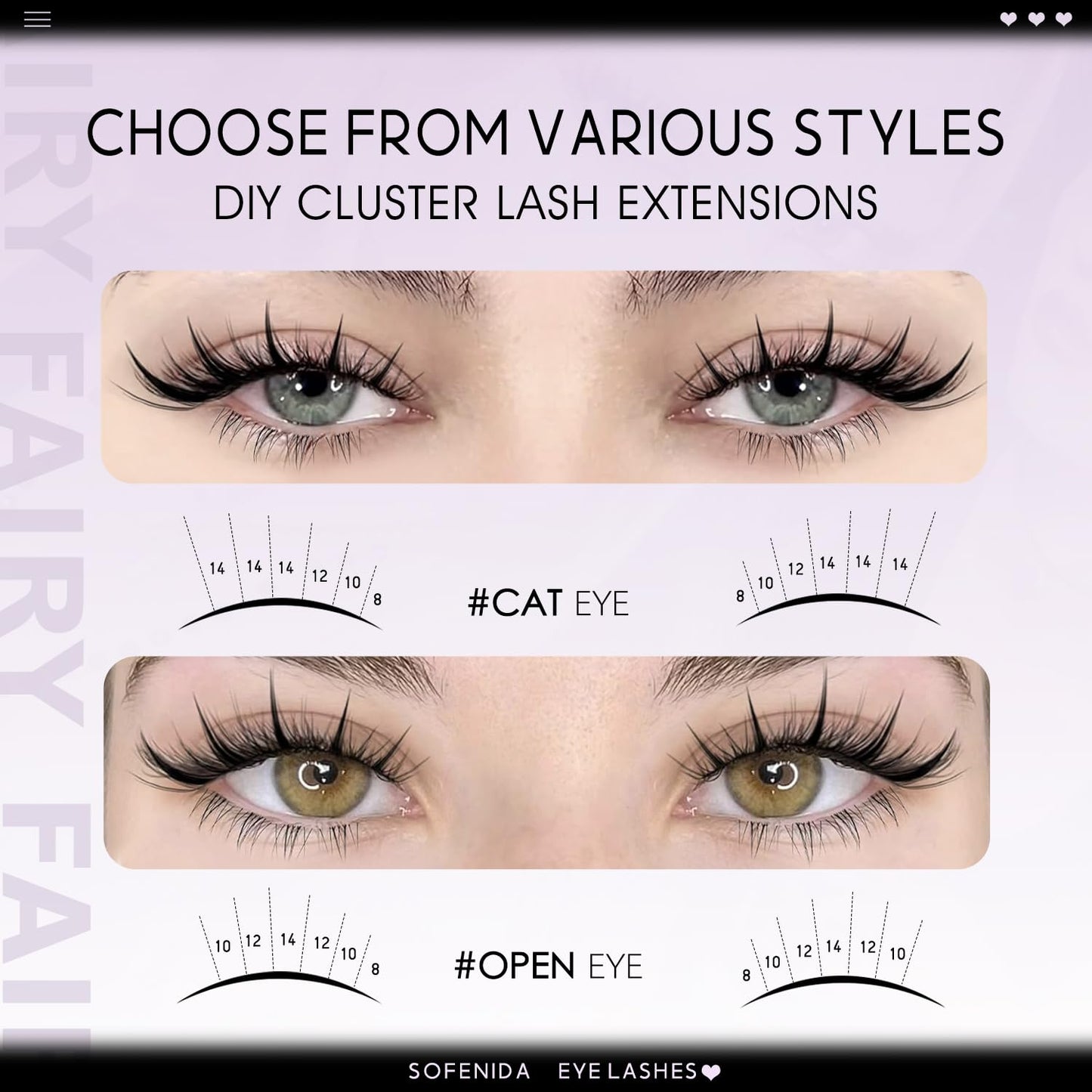 Fairy Lash Clusters Kit 8-14mm Manga Eyelash Kit Clusters WideSpan DIY Eyelash Extensions Wet-Look Spiky Anime Lashes Individual Fake Eyelashes Beauty and Personal Care SOFENIDA