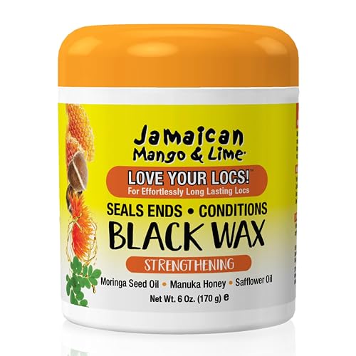 Jamaican Mango & Lime Black Wax - Temporary Black Hair Color & Locking Wax for Locs, Twists & Gray Coverage - Strong Hold, No Alcohol, Mineral Oil, or