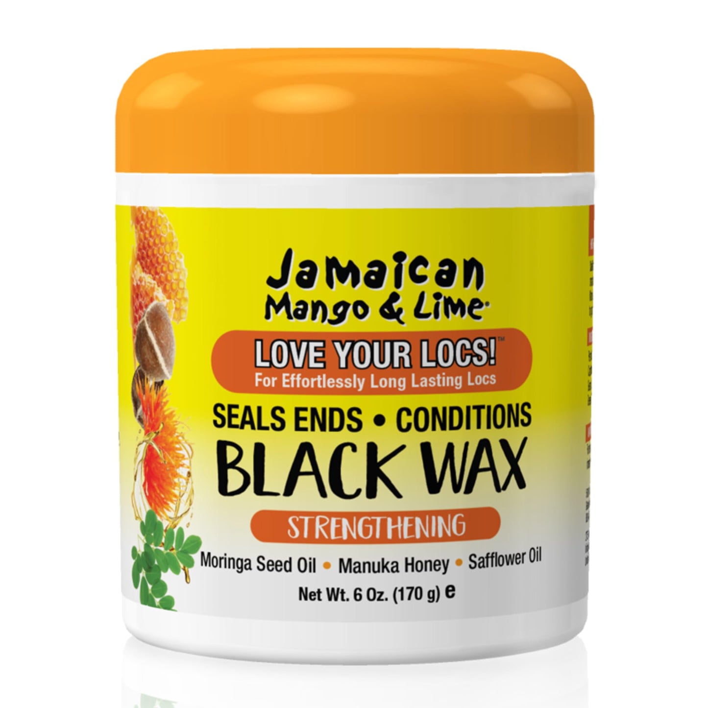 Jamaican Mango & Lime Black Wax - Temporary Black Hair Color & Locking Wax for Locs, Twists & Gray Coverage - Strong Hold, No Alcohol, Mineral Oil, or